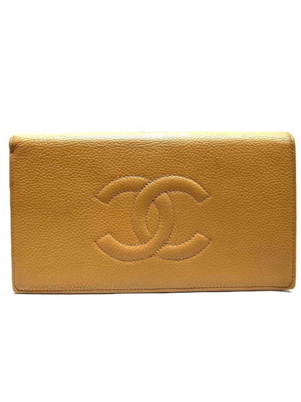 Chanel CC Logo Bifold Wallet Caviar Leather